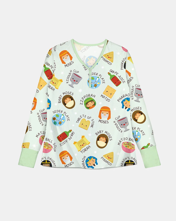 Cute Passover Characters Bamboo Women Pajama Set