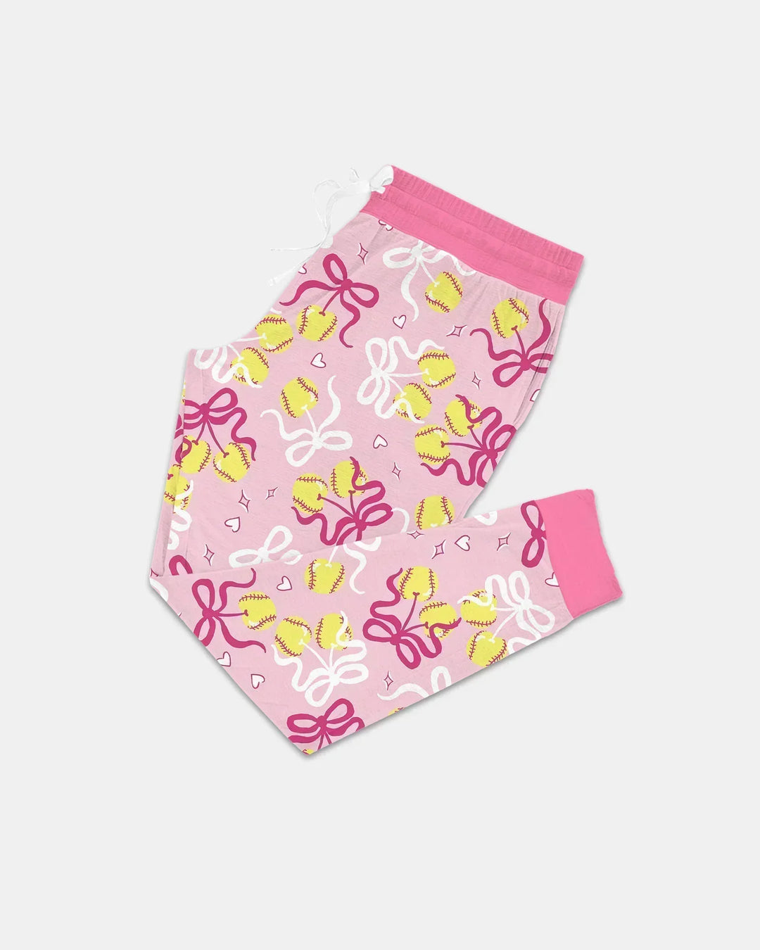 Softball Kirsche Mama und Mädchen passendes Bambus Damen Pyjama-Set