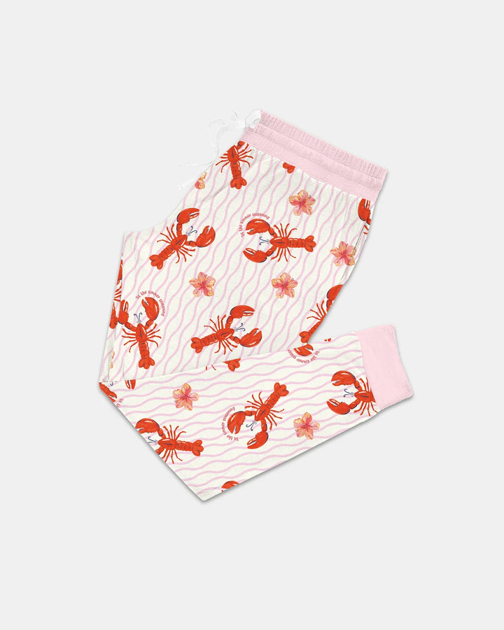 Damen-Pyjama-Set aus Bambus mit Flusskrebs-Motiv