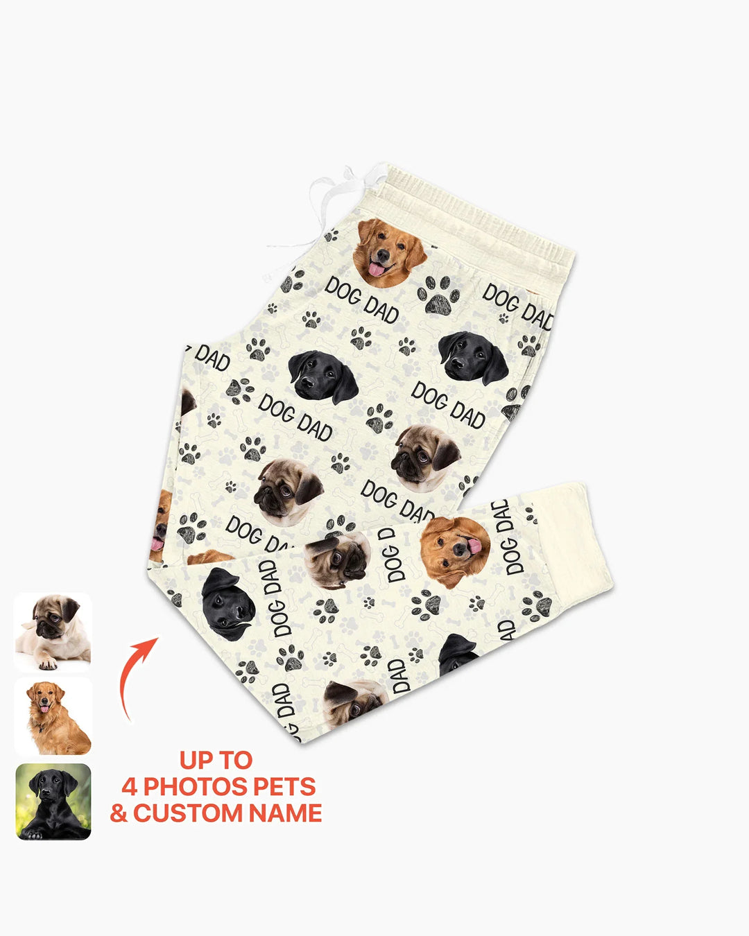 Pyjama-Set aus Bambus für Damen mit Foto und Pfote, für Hundeliebhaber