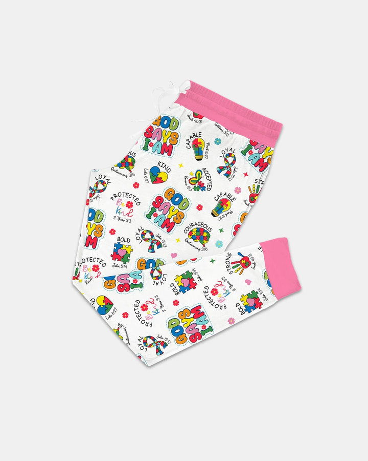 Gott sagt, ich bin Autismus-Bewusstsein Bambus Damen Pyjama Set