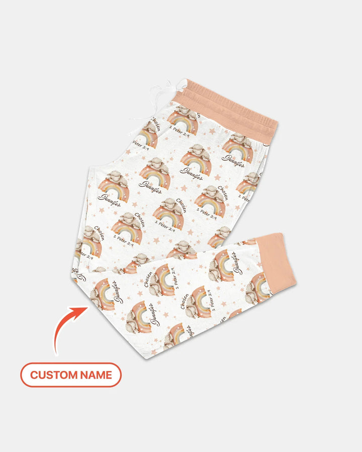 Ausgewählt als eigenes Custom Name Bambus Damen Pyjama Set