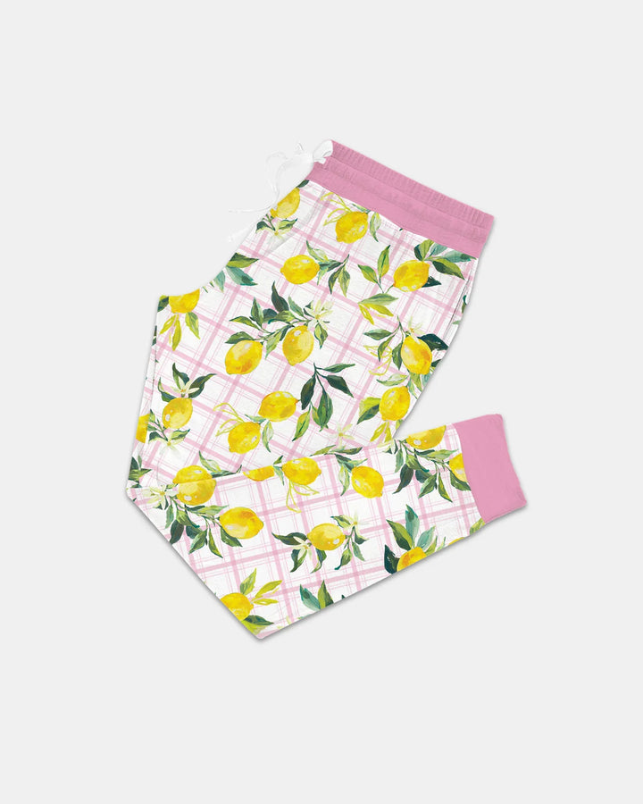 Familien-Pyjama-Set aus Bambus für Damen mit mediterranen Zitronen