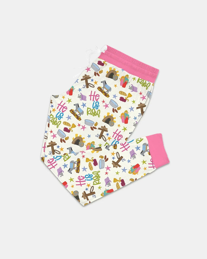 Biblische Geschichte Ostern Familien-Pyjama-Set aus Bambus für Damen