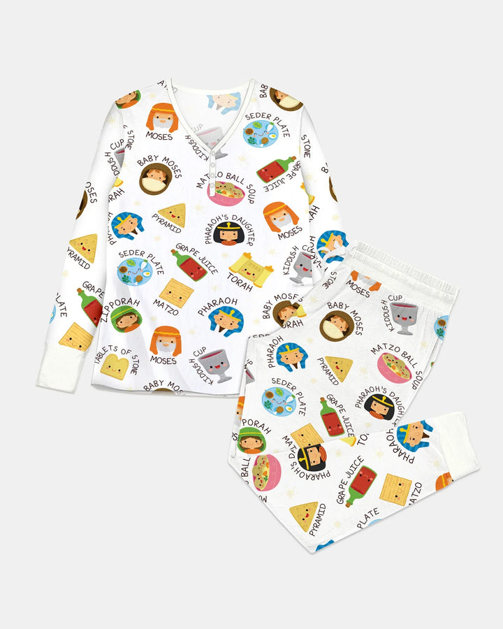 Cute Passover Characters Bamboo Women Pajama Set