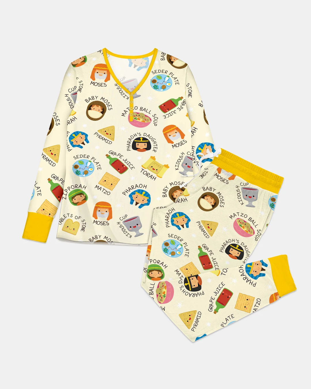 Cute Passover Characters Bamboo Women Pajama Set