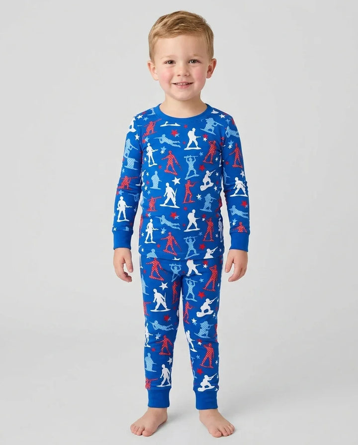 Zweiteiliges Langarm-Pyjama-Set mit Sommerfrüchten