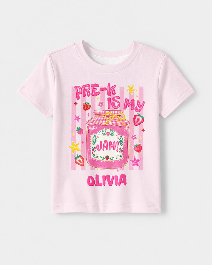 School Coquette Strawberry Custom Name Bamboo Crewneck T-Shirt