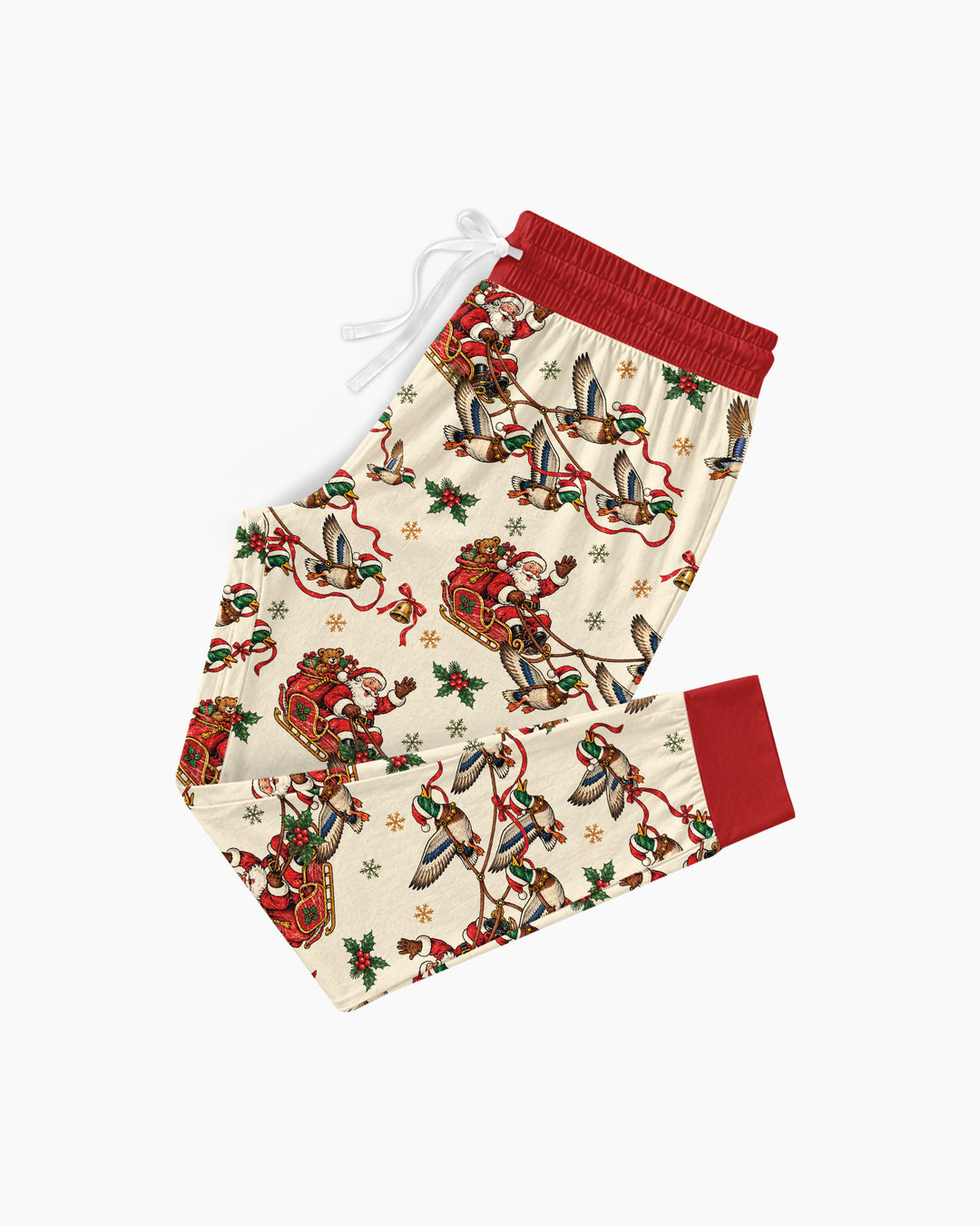 Santa Sleigh with Mallard Ducks Bamboo Women Pajama Set