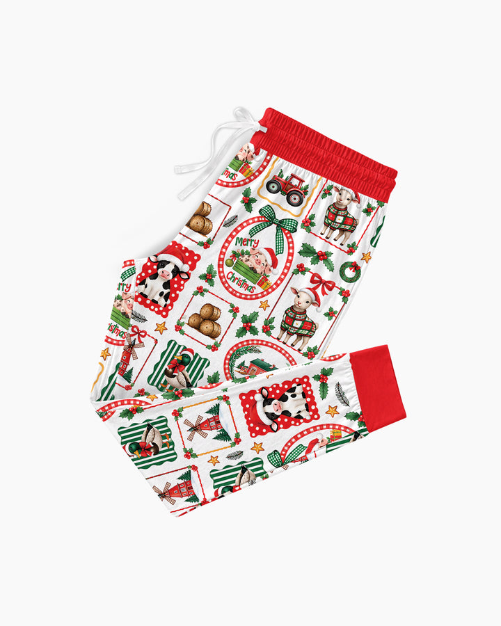 Christmas Farm Animals Bamboo Women Pajama Set