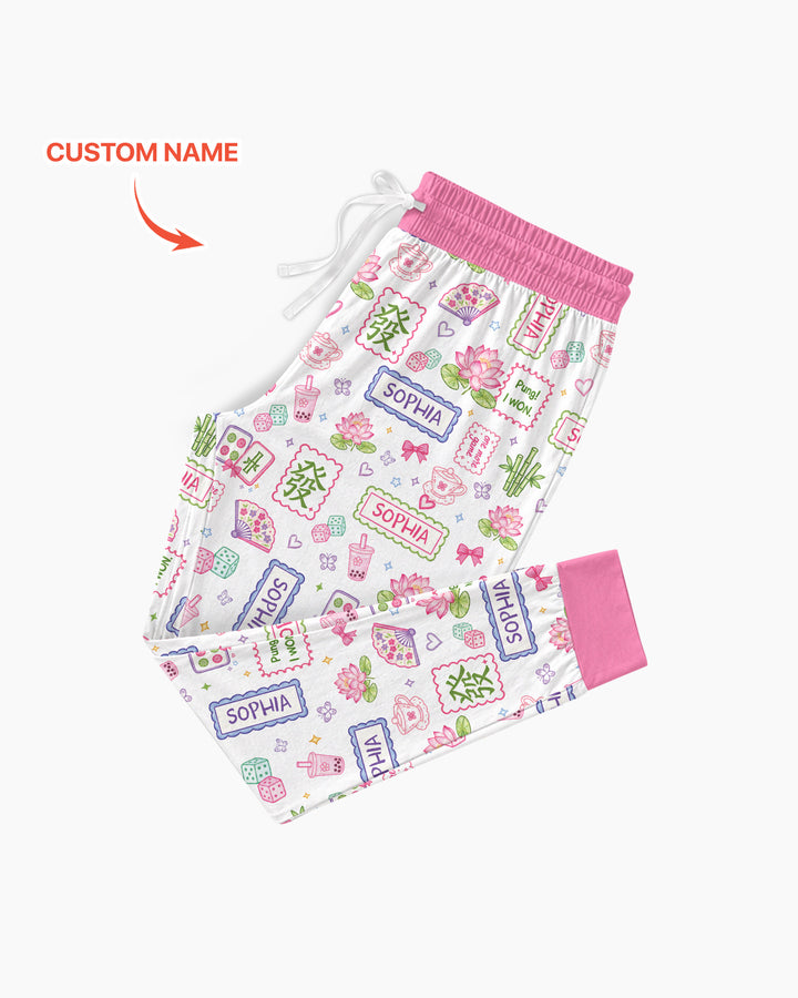 Personalized Preppy Mahjong  Bamboo Women Pajama Set