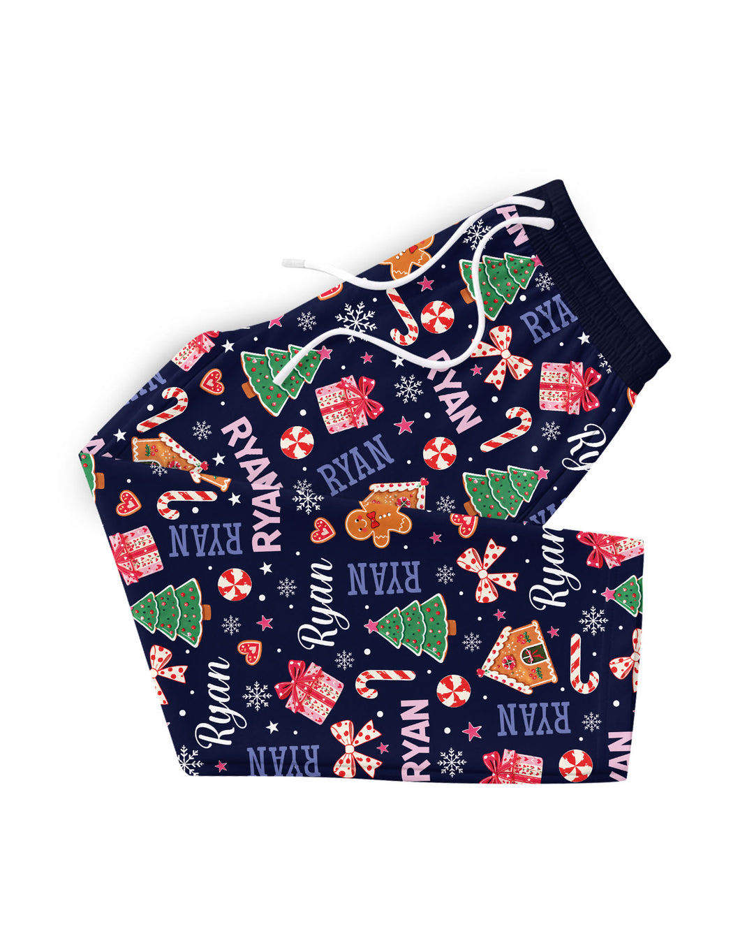 Custom Name Christmas Crew Family Matching Bamboo Men's Pajama Set
