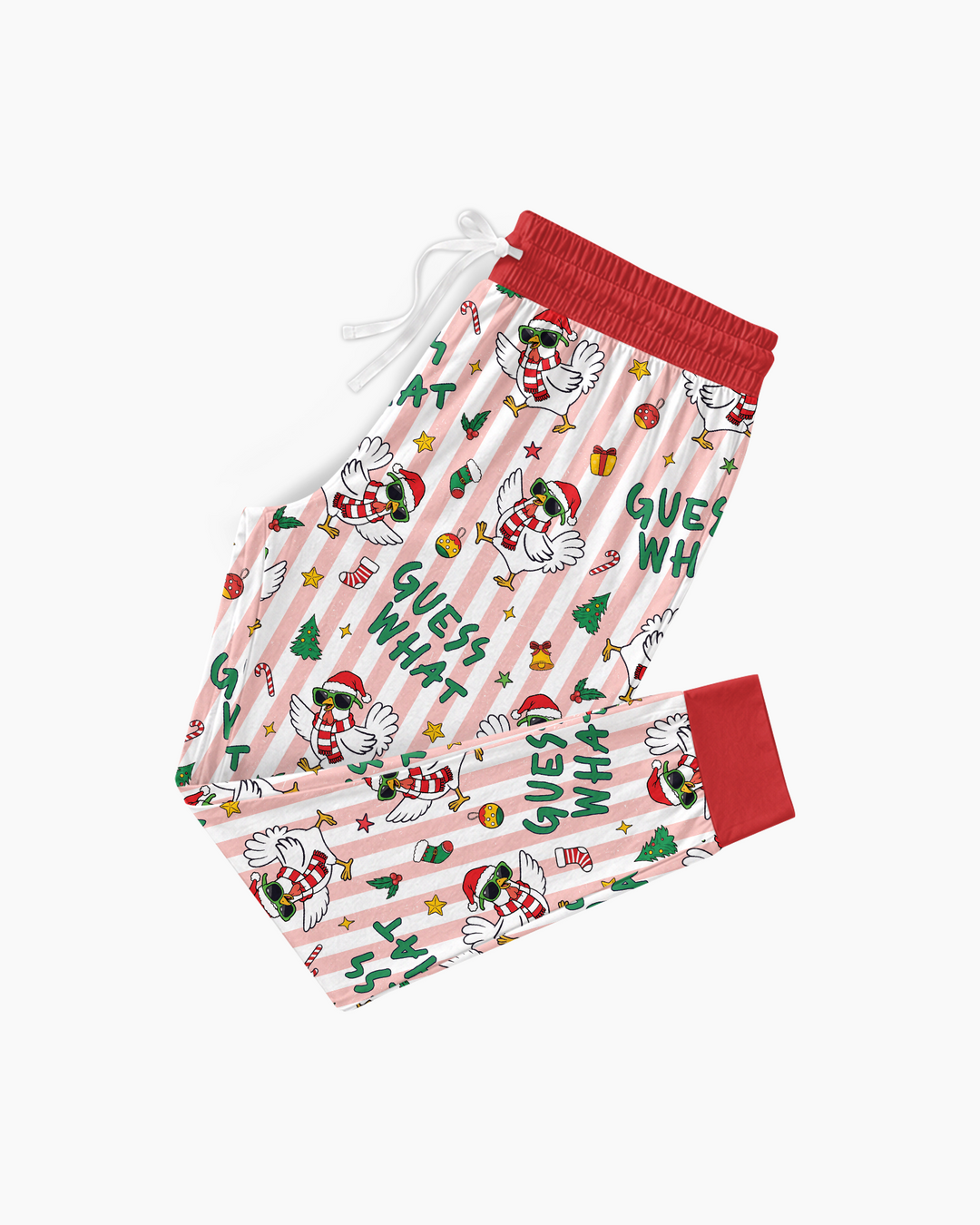 Guess What Chicken Butt Christmas Bamboo Women Pajama Set