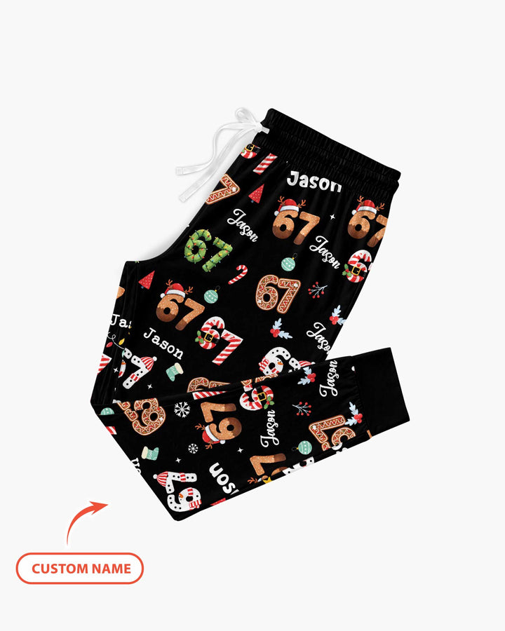 Custom '6 7' Six Seven Christmas Slang Meme Bamboo Women Pajama Set