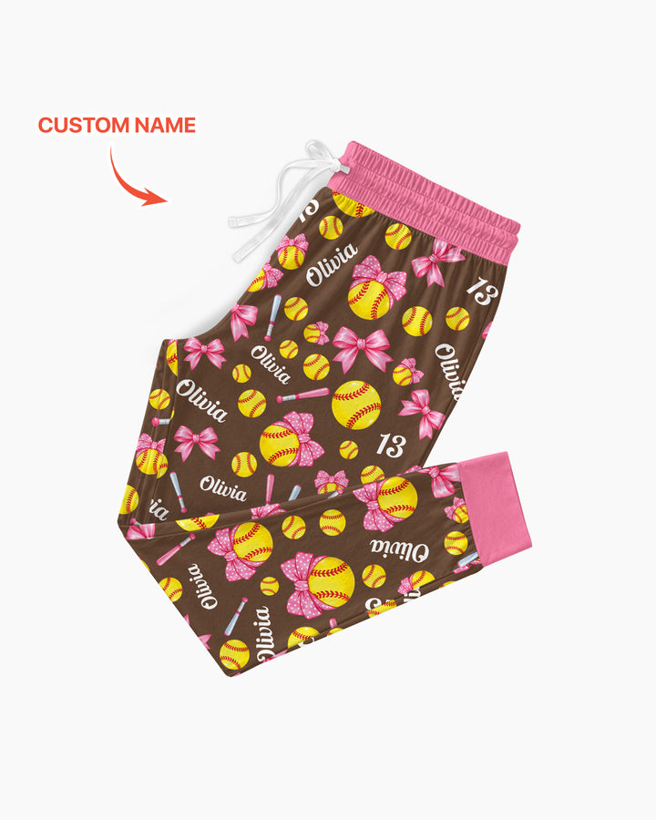 Little Softball Star Bamboo Women Pajama Set
