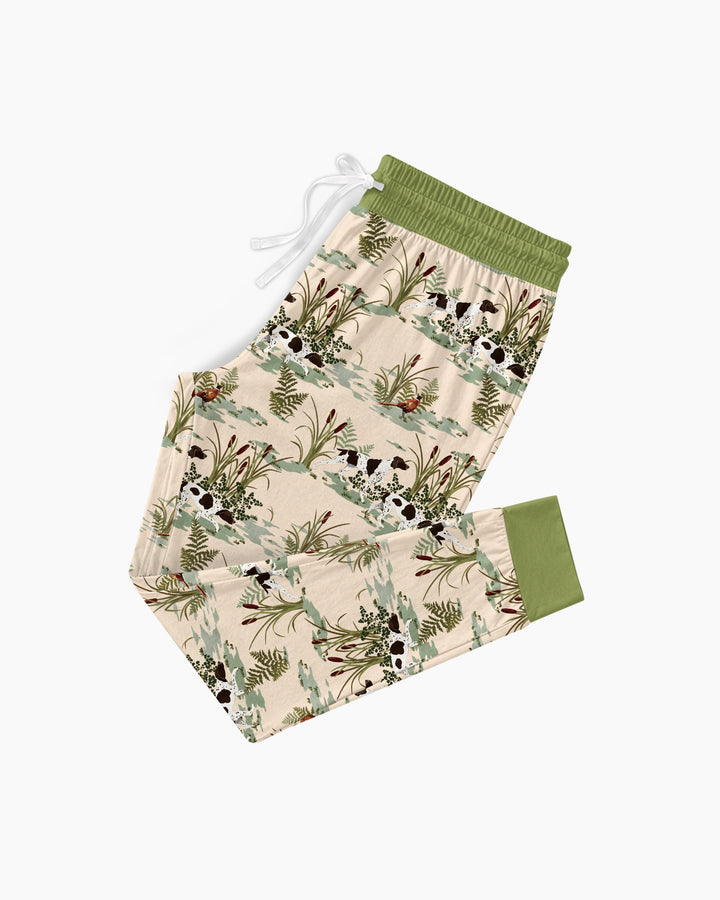 Vintage Pheasant & Hunting Dog Field Family Matching Bamboo Women Pajama Set