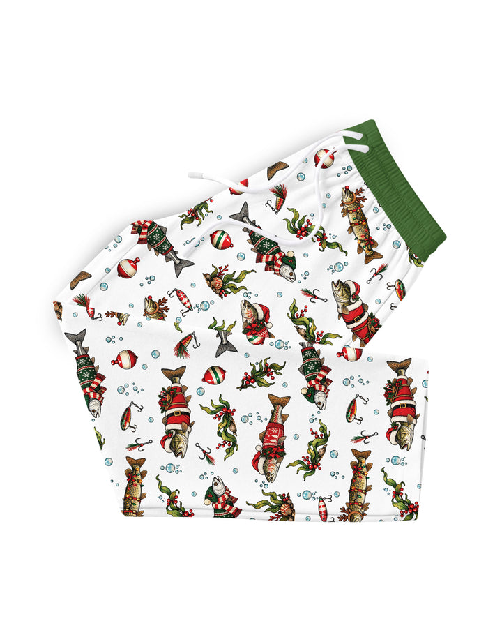 Christmas Trout Fishing Bamboo Men's Pajama Set