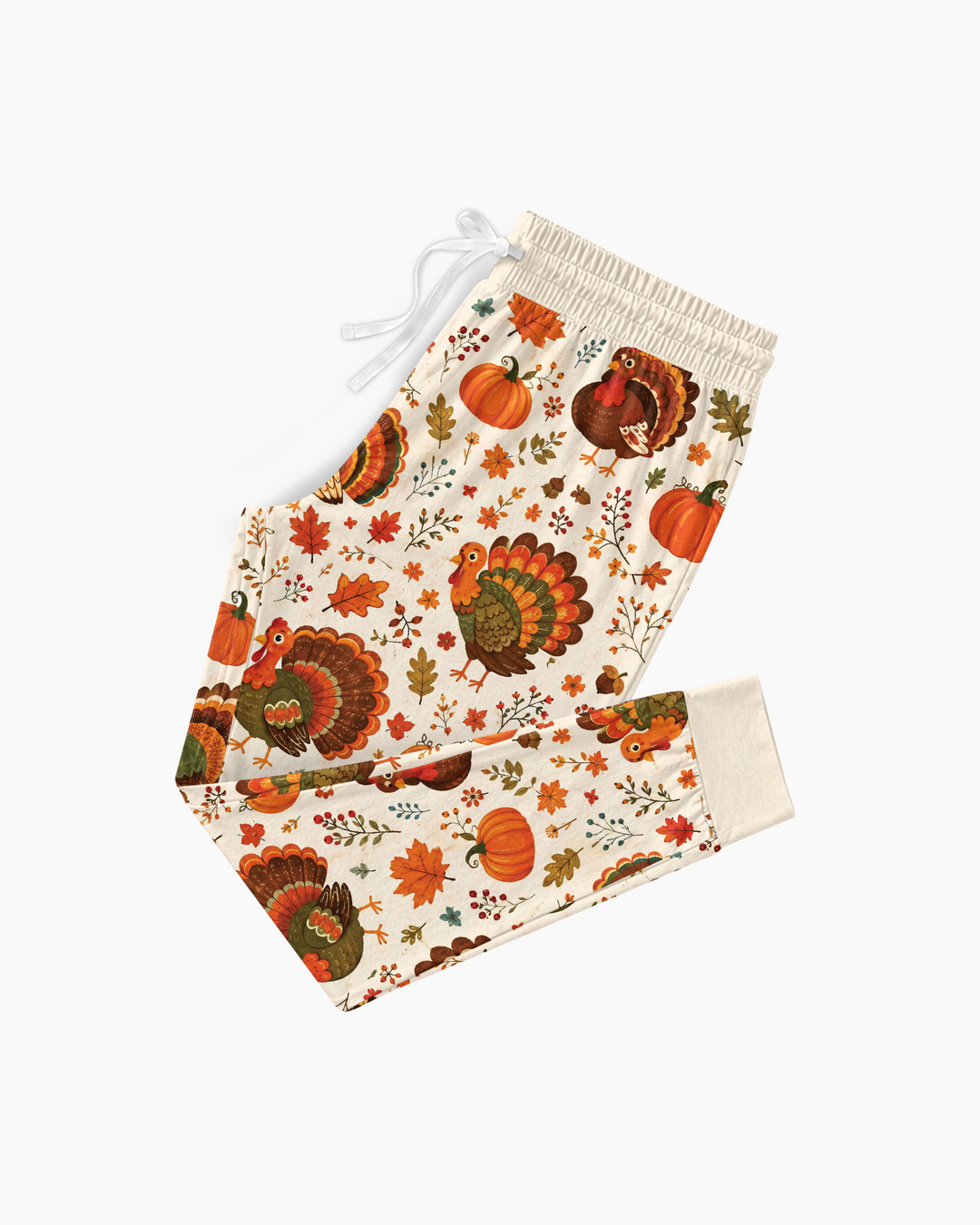 Turkey Autumn Pumpkin Bamboo Women Pajama Set