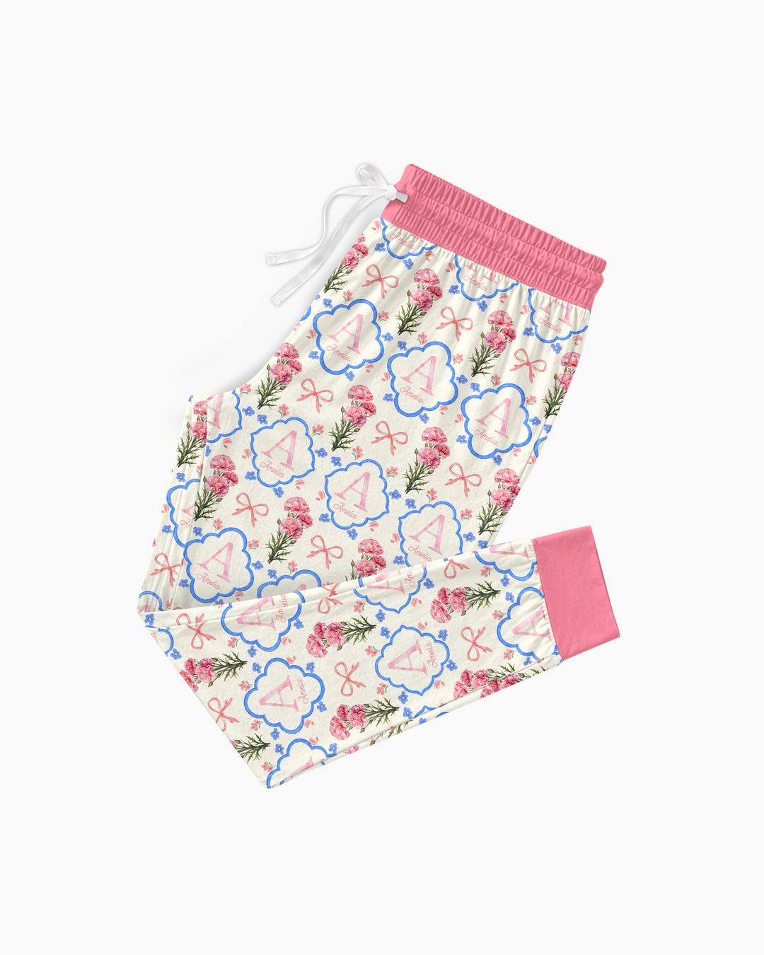 Personalized Birth Flower Mommy And Me Matching Bamboo Women Pajama Set