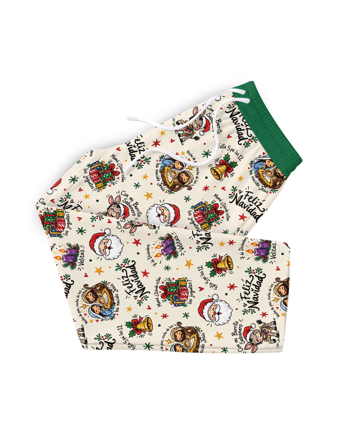 Whimsical Feliz Navidad Christmas Bamboo Men's Pajama Set