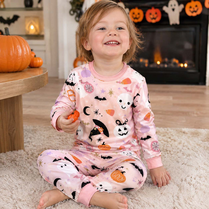 Pastel Halloween Magic Bamboo Two Piece Long Sleeve Pajama Set