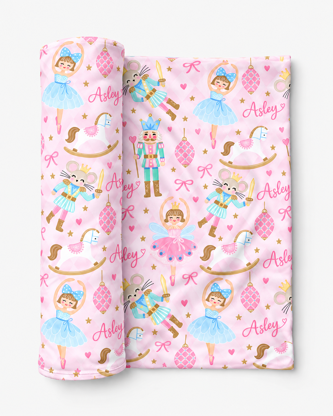 Custom Name Nutcracker Christmas Bamboo Swaddle Blanket