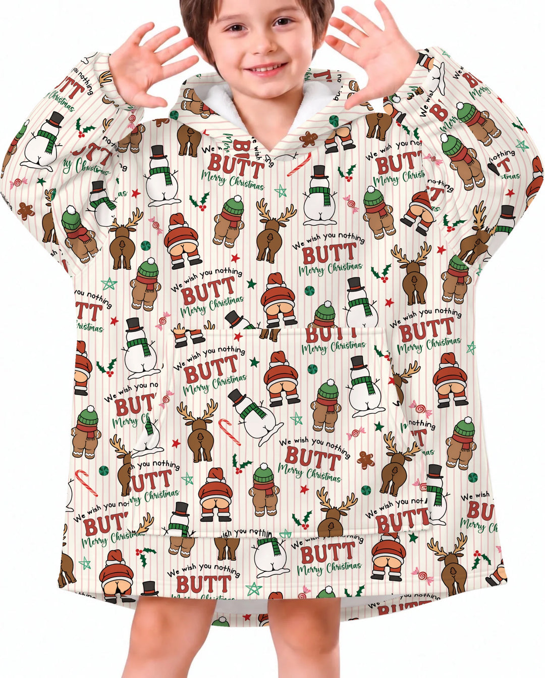 We Wish You Nothing Butt Merry Bamboo Blanket Hoodie
