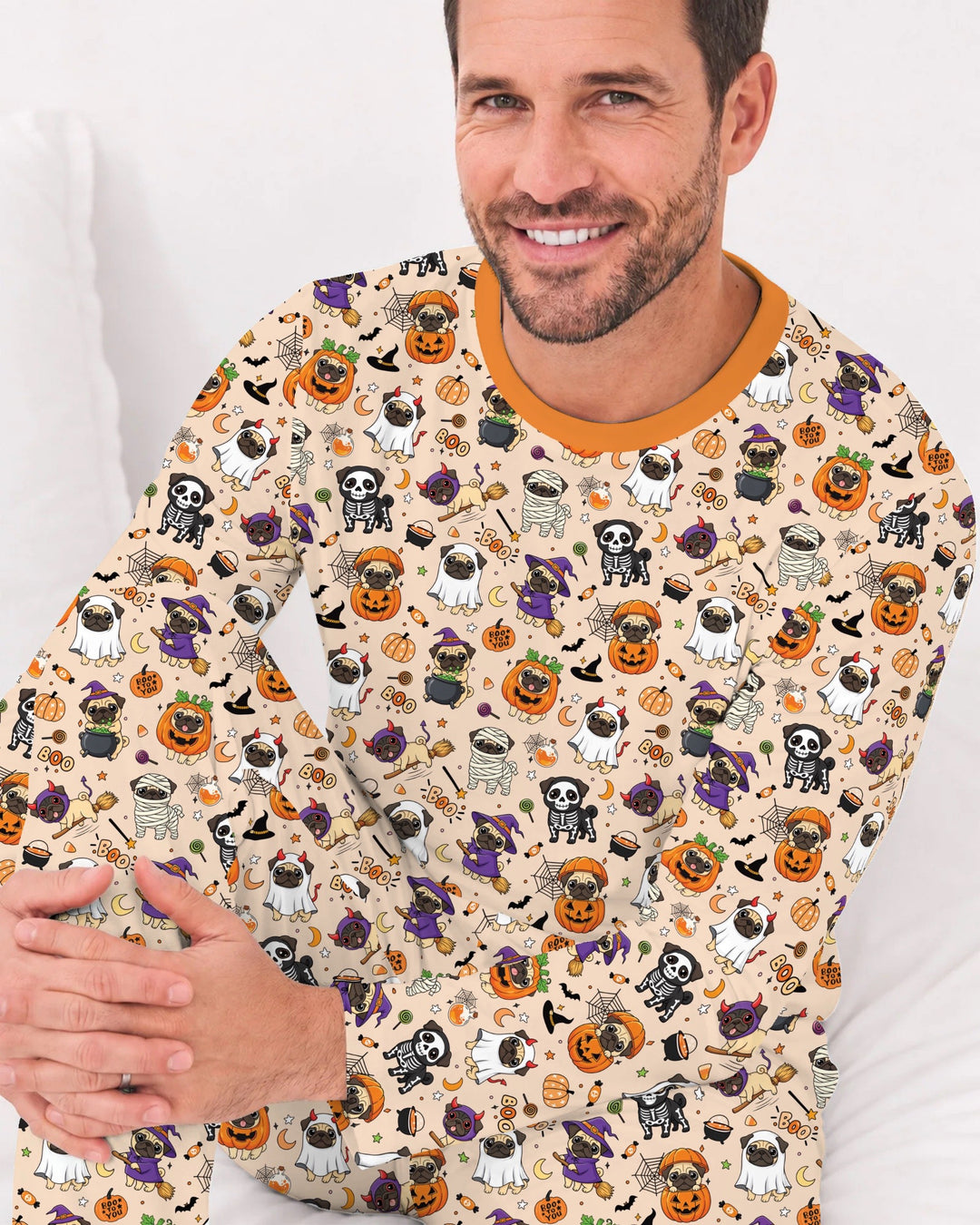 Spooky Pug Bamboo Men's Pajama Set