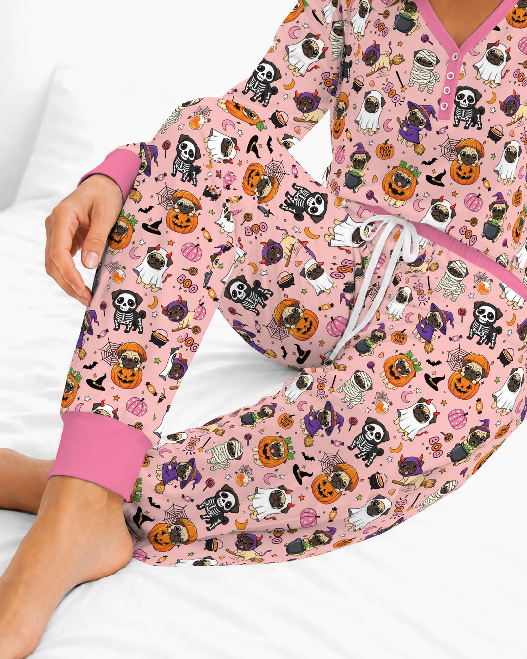 Spooky Pug Bamboo Women Pajama Set