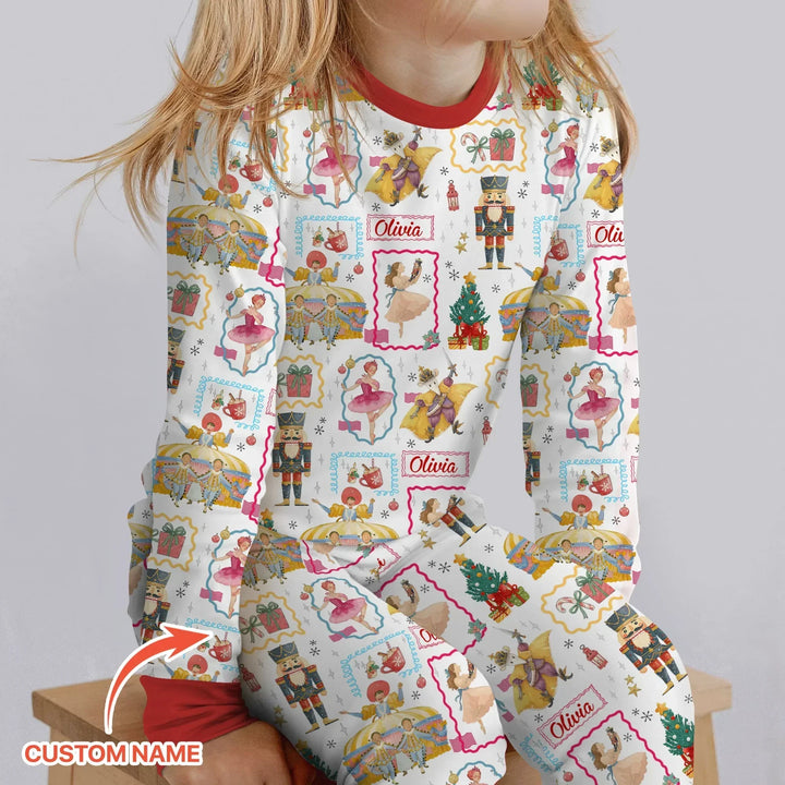 The Enchanted Nutcracker Custom Name Bamboo Two Piece Long Sleeve Pajama Set