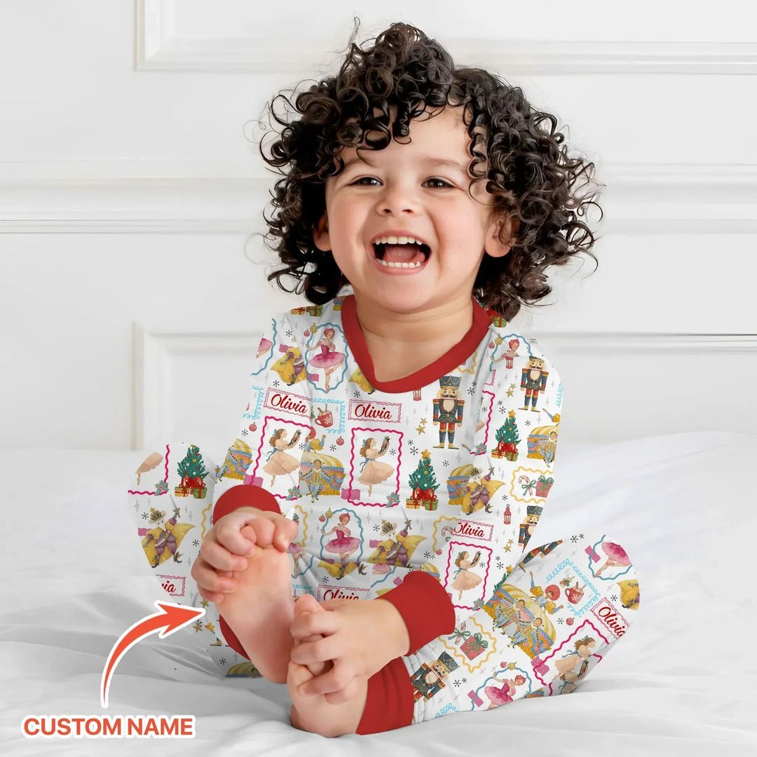 The Enchanted Nutcracker Custom Name Bamboo Two Piece Long Sleeve Pajama Set