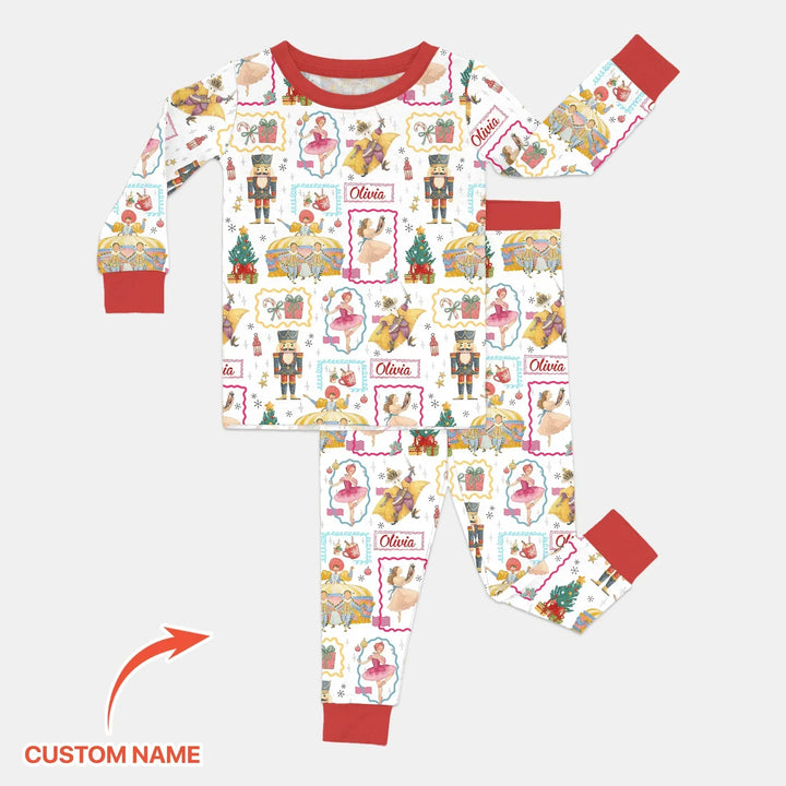 The Enchanted Nutcracker Custom Name Bamboo Two Piece Long Sleeve Pajama Set