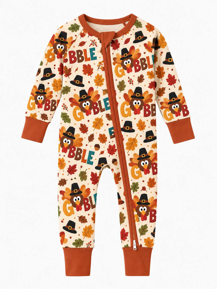 Pilgrim Turkey Gobble Fall Bamboo Convertible Zippy