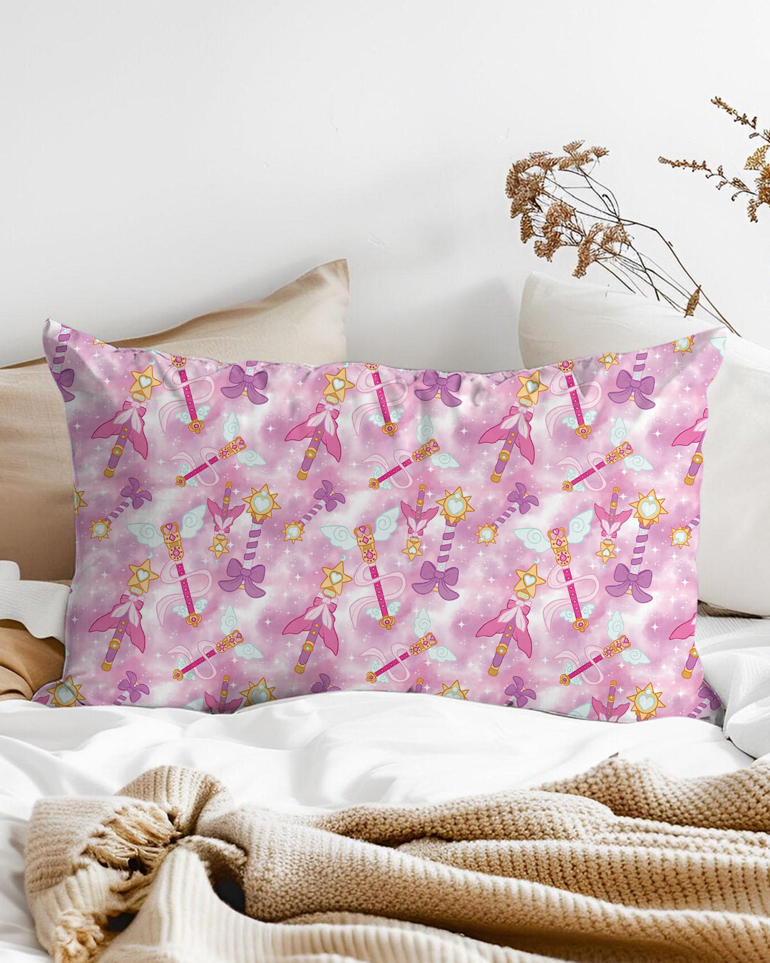 Kawaii Magical Girl Wand Bamboo Pillow Case