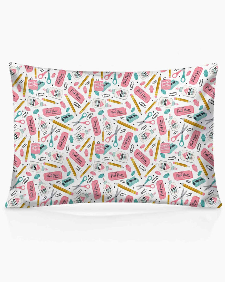 Pink Power School Supplies Bamboo Pillow Case