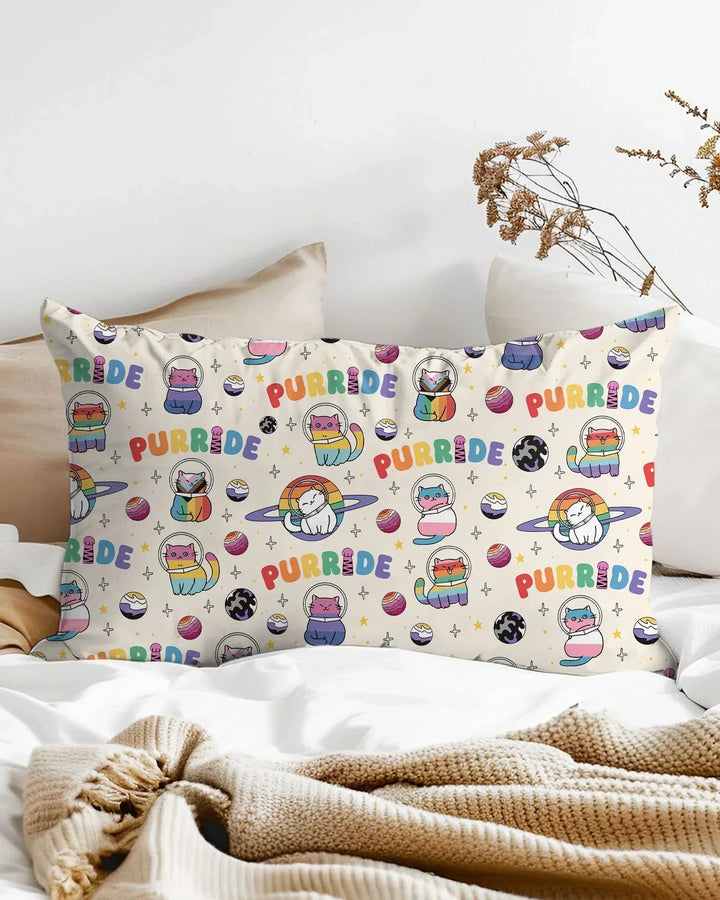 Rainbow Space Cats Family Matching Bamboo Pillow Case