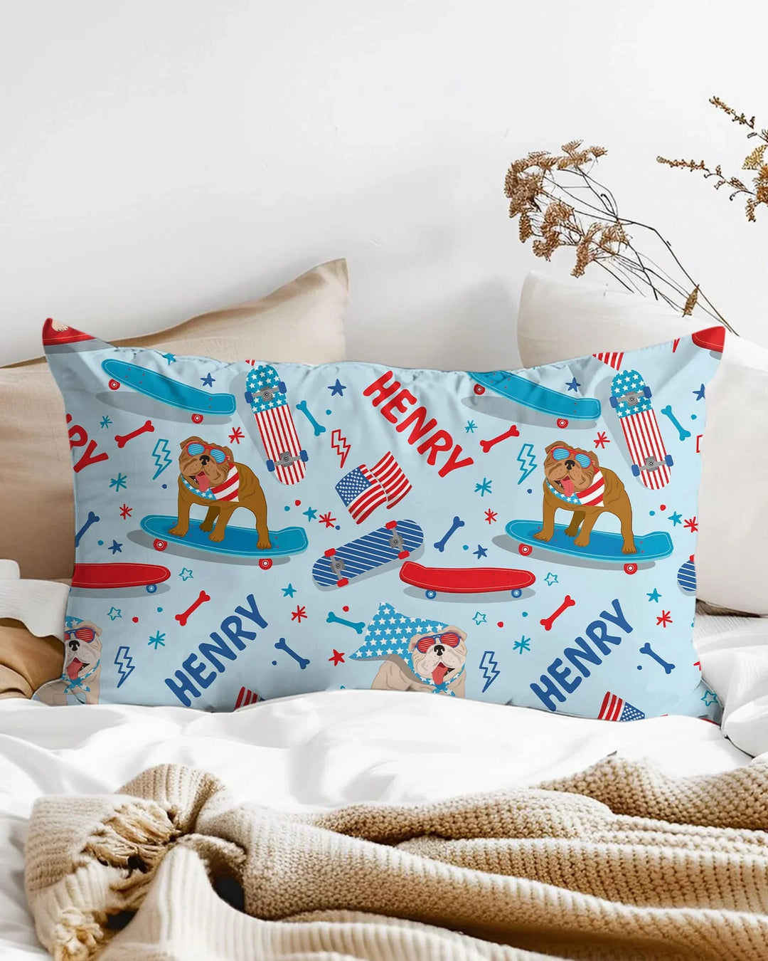 Joyful American Skates Custom Bamboo Pillow Case