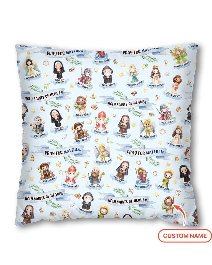 Holy Saints of Heaven Custom Name Bamboo Pillow Case