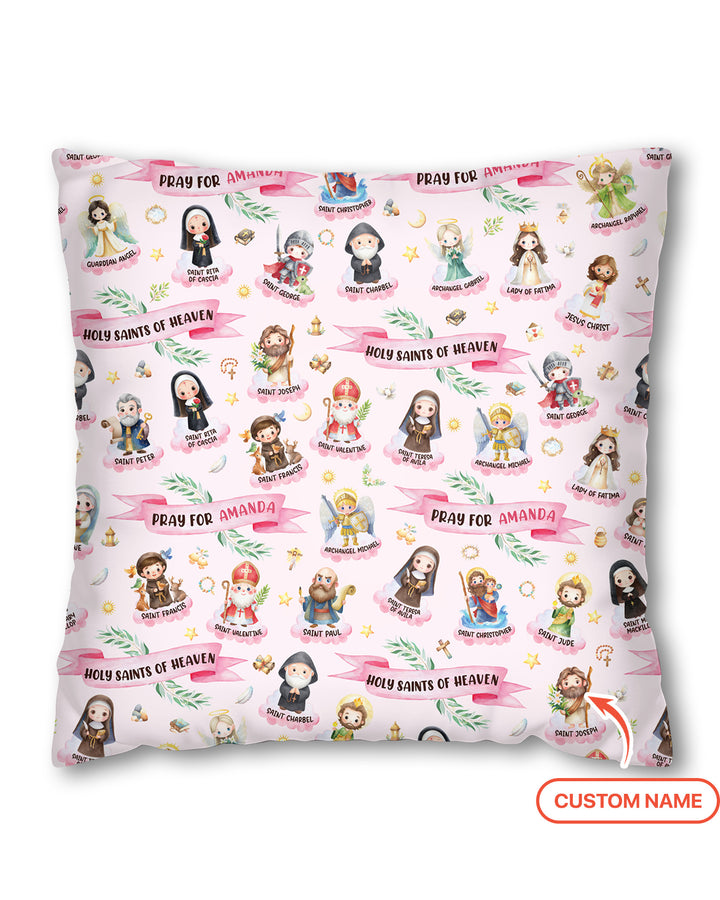 Holy Saints of Heaven Custom Name Bamboo Pillow Case