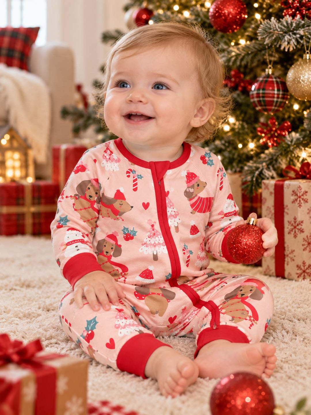 Pink Dachshund Christmas Wonderland Bamboo Convertible Zippy