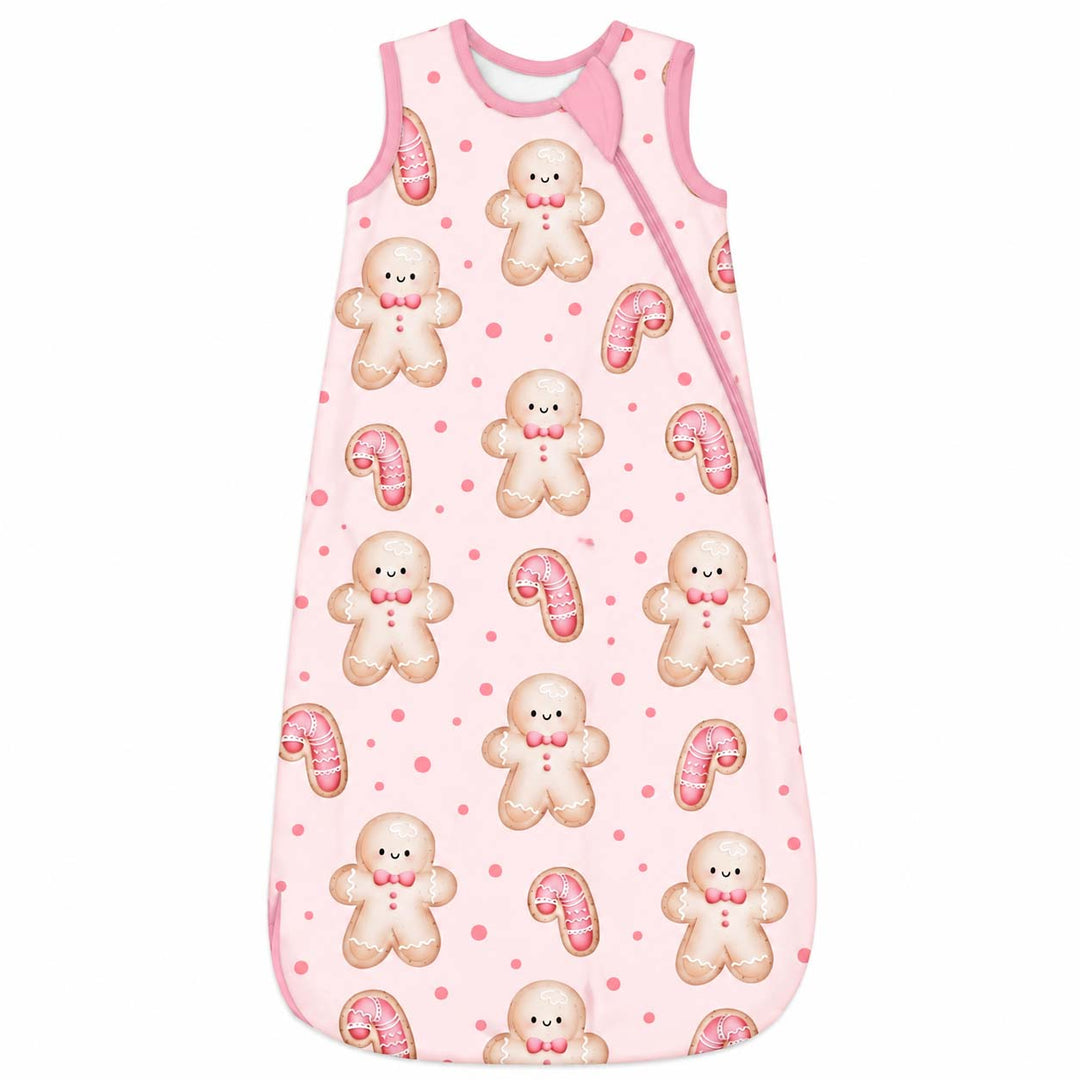 Pink Gingerbread Candy Christmas Bamboo Sleep Bag