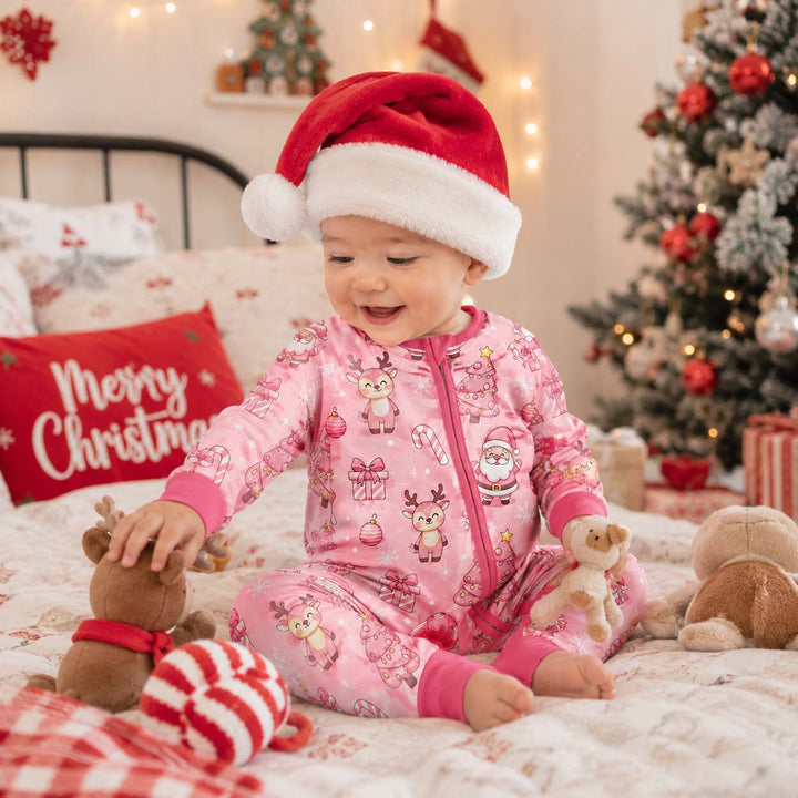 Pink Santa Christmas Wonderland Bamboo Convertible Zippy