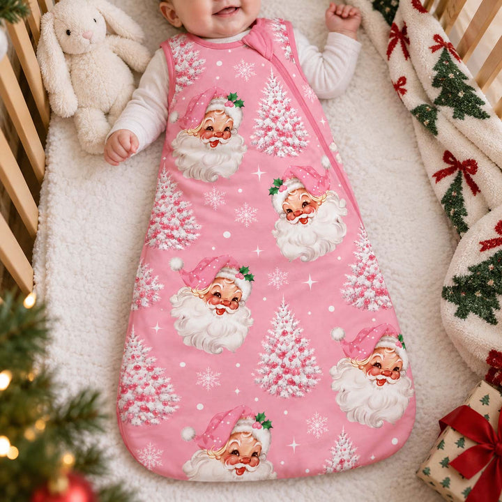 Pink Santa Christmas Bamboo Sleep Bag
