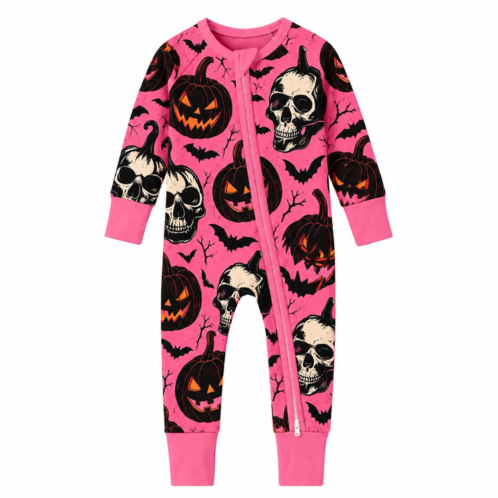 Pink Skull Pumpkin Halloween Bamboo Convertible Zippy