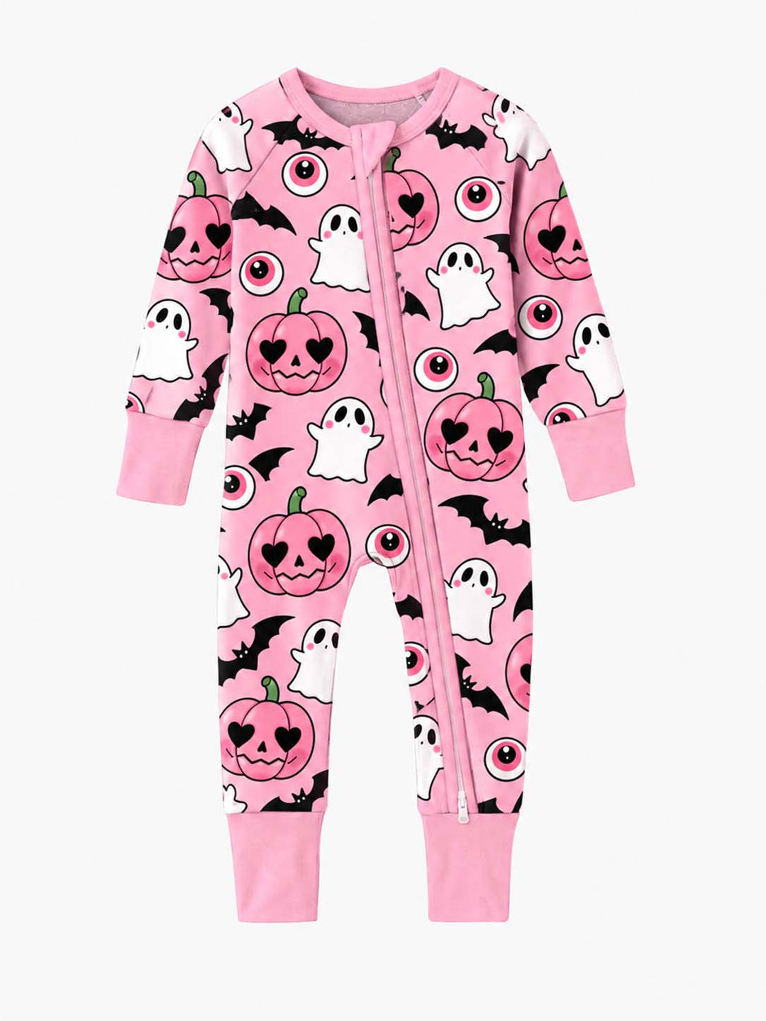 Pink Spooky Ghosts and Pumpkins Bamboo Convertible Zippy