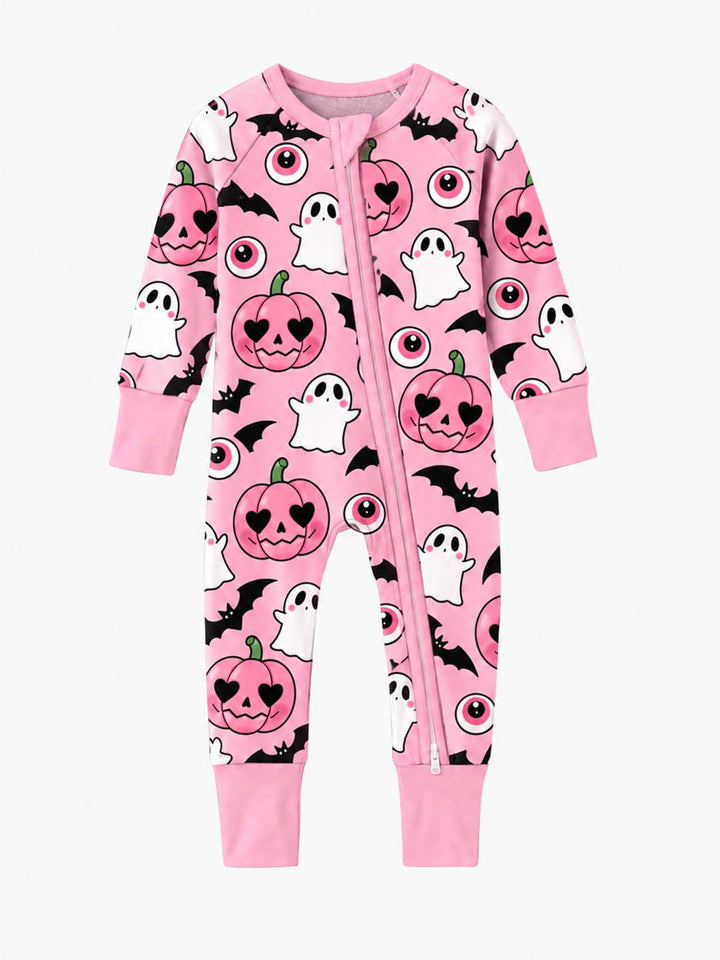 Pink Spooky Ghosts and Pumpkins Bamboo Convertible Zippy