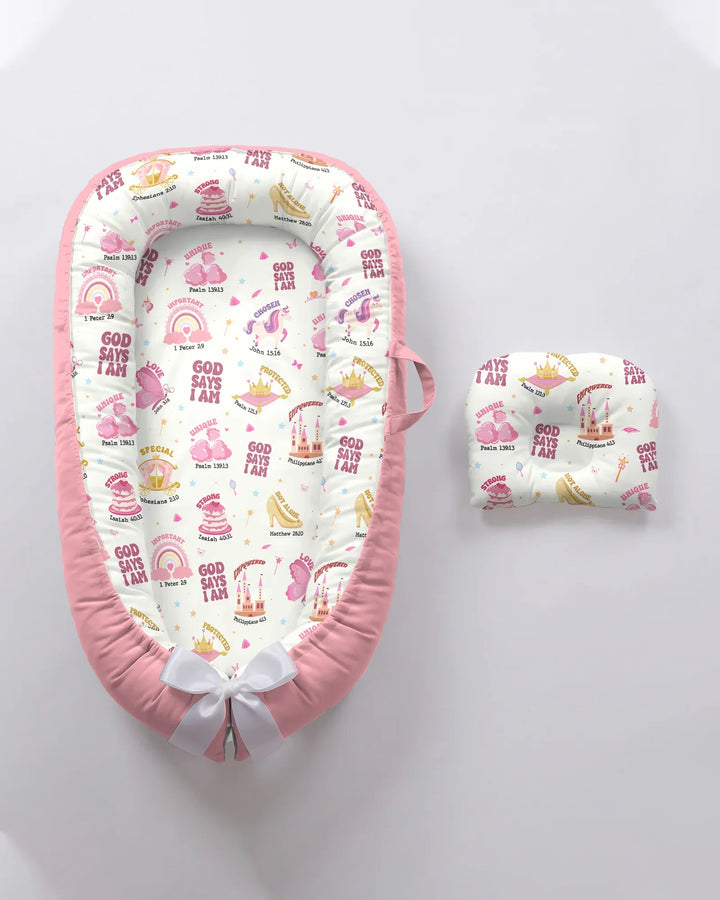 Gott sagt, ich bin ein Mädchen – Babynest aus Bambus