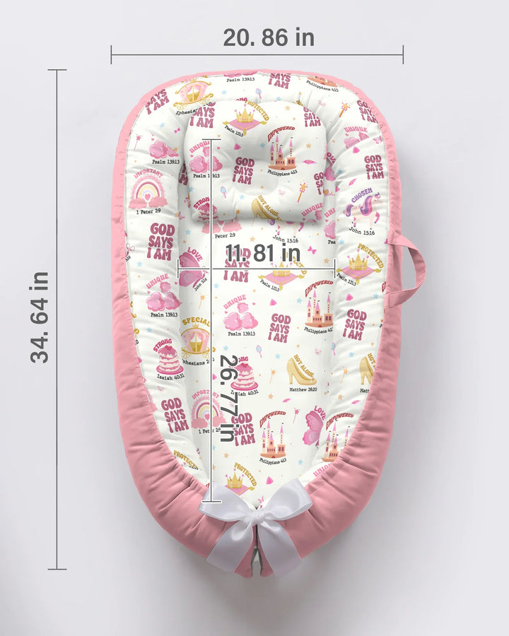 Gott sagt, ich bin ein Mädchen – Babynest aus Bambus