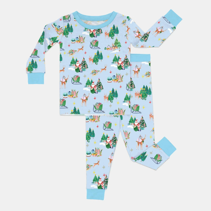Jolly Forest Christmas Family Matching Bamboo Two Piece Long Sleeve Pajama Set