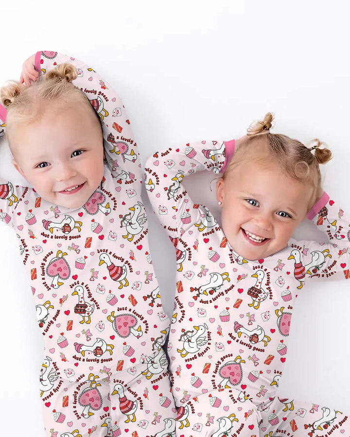 Zweiteiliges Langarm-Pyjama-Set mit Sommerfrüchten